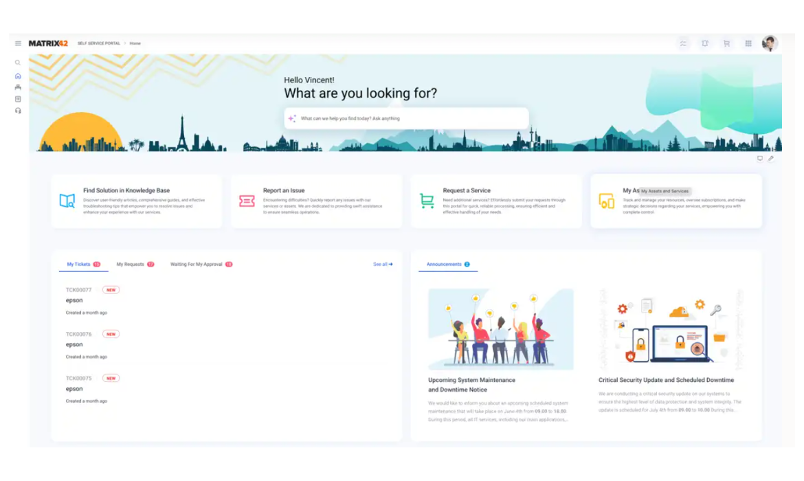 Matrix42 Enterprise Service Management platform